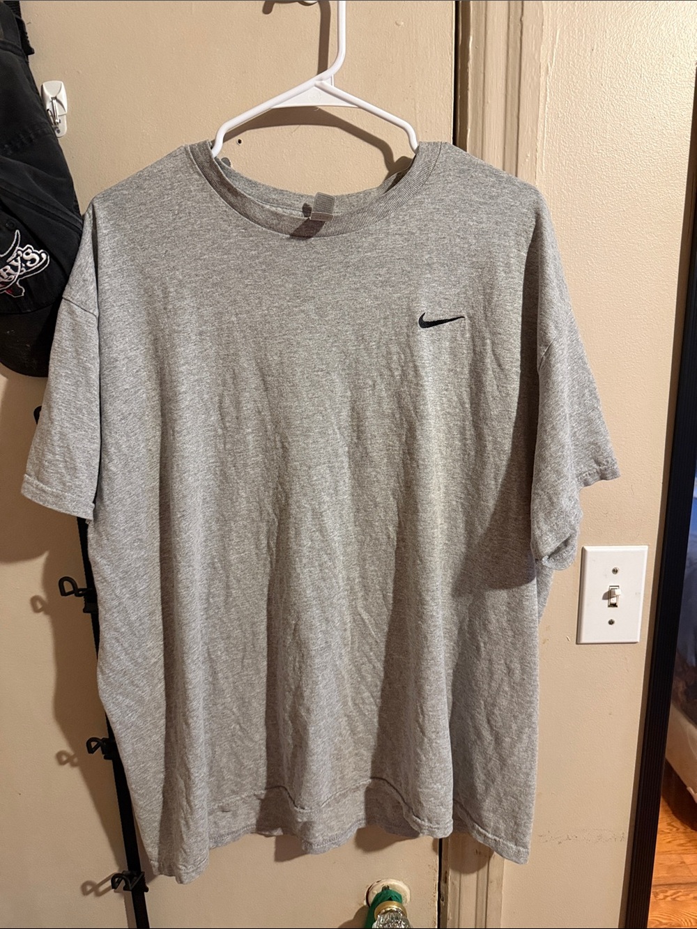 Nike Grey Short-Sleeve Crew Tee with Black Swoosh